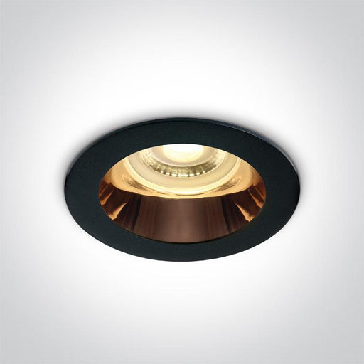 BLACK GU10 10W COPPER REFLECTOR DARK LIGHT.