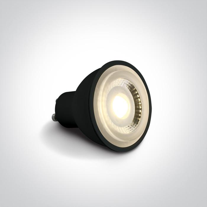 BLACK COB LED 6W WW GU10 60deg 230v.