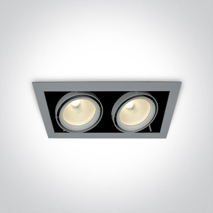 GREY COB LED 2x20W WW 36deg 230V.