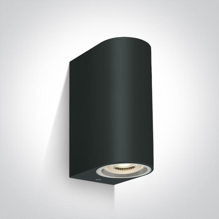 BLACK WALL LIGHT GU10 2x6W IP65