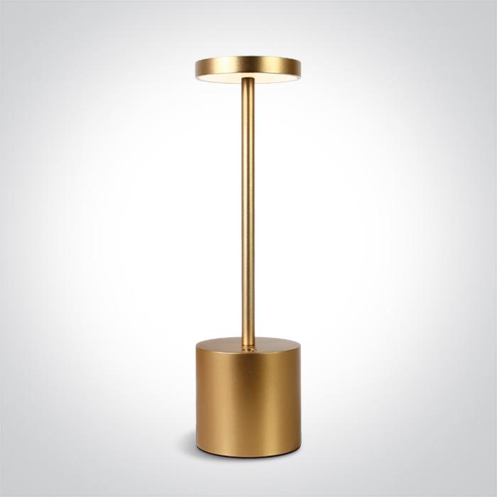 BRASS TABLE LAMP 3w WW IP54 USB RECHARGABLE DIMMABLE