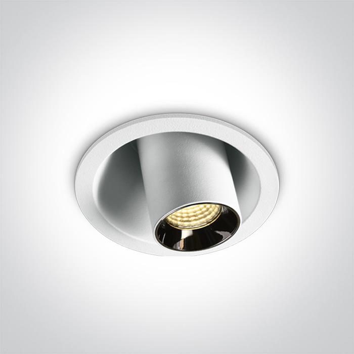 WHITE COB RECESSED LED 6W WW 38deg ADJUSTABLE DARK LIGHT 230V