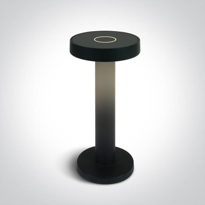 BLACK 2,5W TABLE LAMP RECHARGEABLE USB SOCKET IP65 DIMMABLE