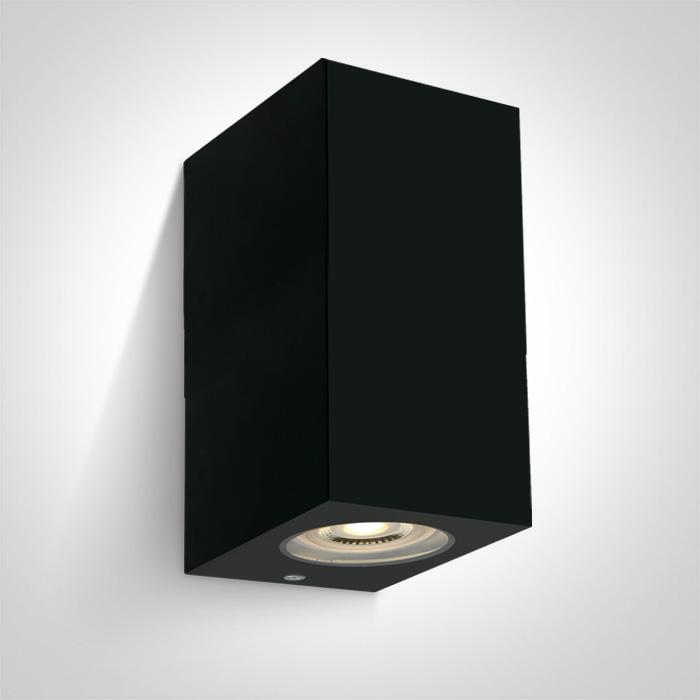 BLACK WALL LIGHT GU10 2x6W IP65