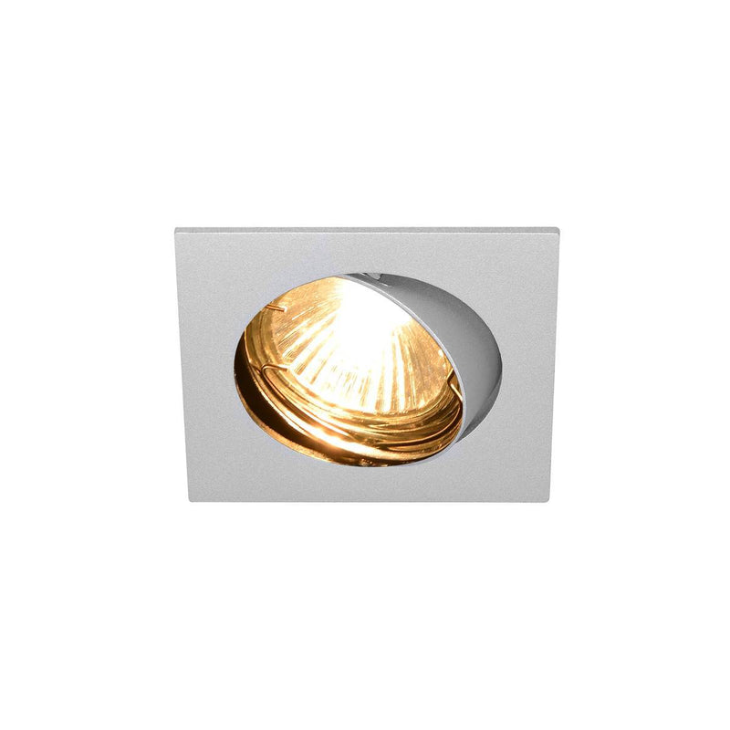 PIKA QPAR51, square, indoor recessed ceiling light, chrome, swivelling, max. 50W