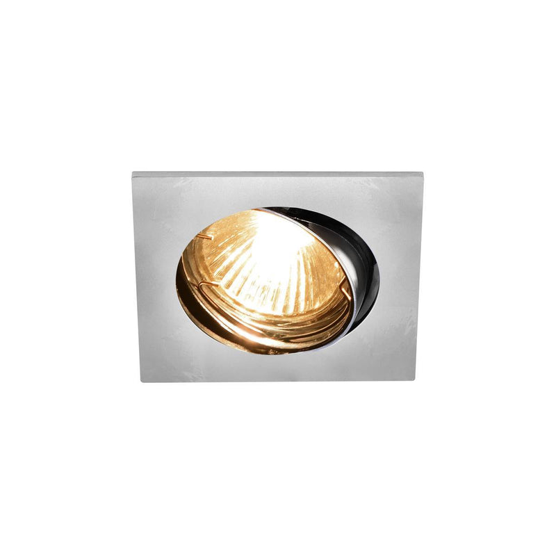 PIKA QPAR51, square, indoor recessed ceiling light, silver-grey, swivelling, max. 50W