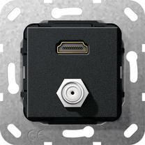 HDMI™ SAT-F jack kppl. Insert black m