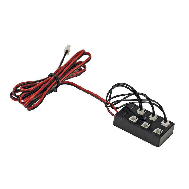 [Discontinued] MULTIWAY CONNECTOR, 6 outlets with three bridges, black, max. 350mA