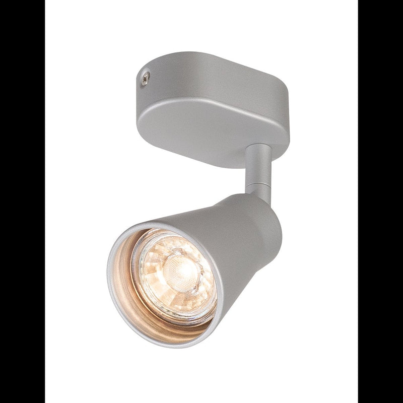 AVO CW Single, Indoor surface-mounted wall and ceiling light, QPAR51, silver, max. 50W