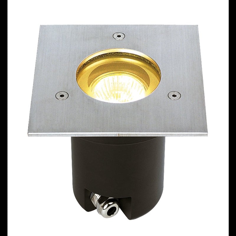 ADJUST GU10 inground fitting, square, stainless steel 304, max. 35W, IP67