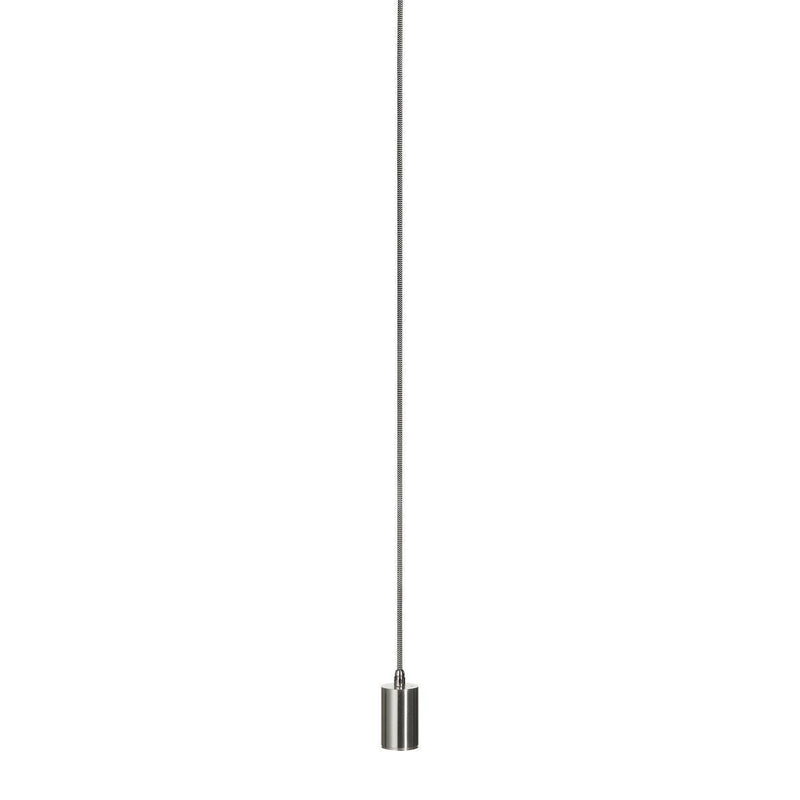 FITU pendant, A60, round, brushed aluminium, 5m cable with open cable end, max. 60W