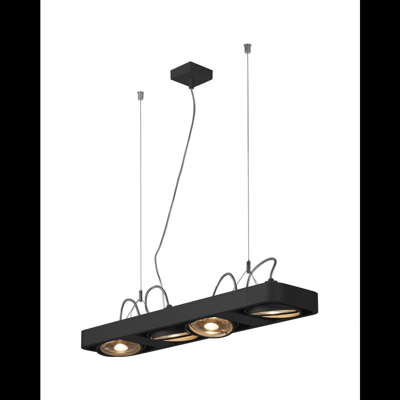AIXLIGHT R2 LONG LED GU10, QPAR111, pendant, semicircular , black