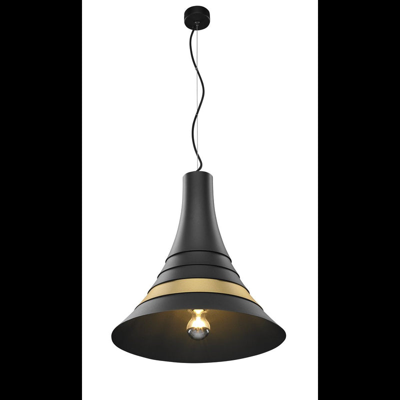 BATO 45 PD, Indoor pendant light, black/brass, E27, max. 60W