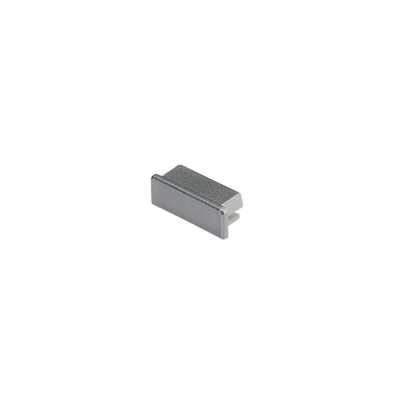 GLENOS end caps, flat, for professional profile 2609, silver, 2 pcs