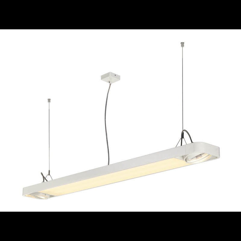 AIXLIGHT R2 OFFICE LED LONG, pendant, white, LED + 2x QPAR111, max. 75W, 153cm