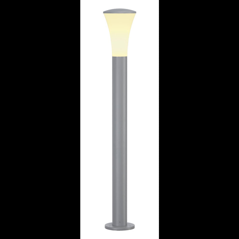 ALPA CONE 100 bollard light, silver-grey, E27 Energy Saver, max. 24W, IP55