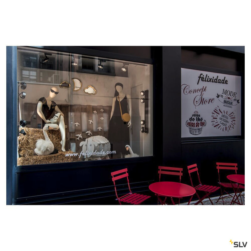 KALU TRACK, spot for 240V 3-phase track, QR111, black, max. 50W, incl. 3-phase adapter