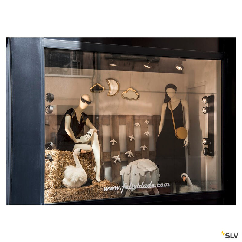 KALU TRACK, spot for 240V 3-phase track, QR111, black, max. 50W, incl. 3-phase adapter