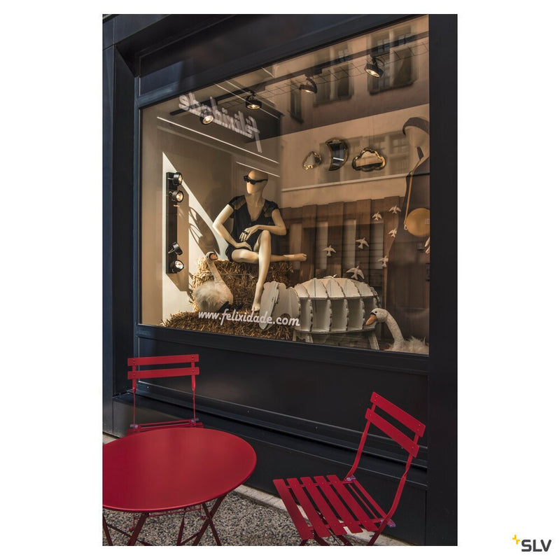 KALU TRACK, spot for 240V 3-phase track, QR111, black, max. 50W, incl. 3-phase adapter