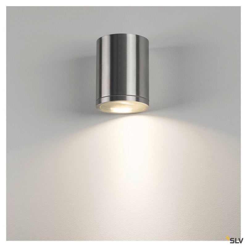 ROX WALL OUT, QPAR11, outdoor wall light, brushed aluminium, max. 50W, IP44