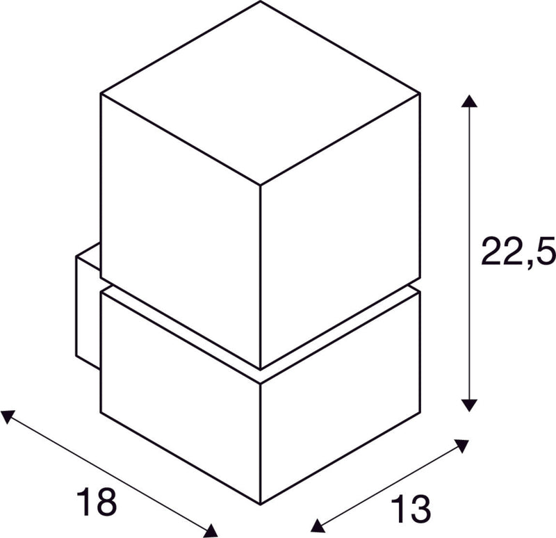 SQUARE WALL, E27, outdoor wall light, stainless steel 304, max. 20W, IP44