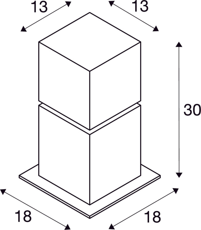 SQUARE POLE 30, E27, outdoor floor stand, stainless steel 304, max. 20W, IP44