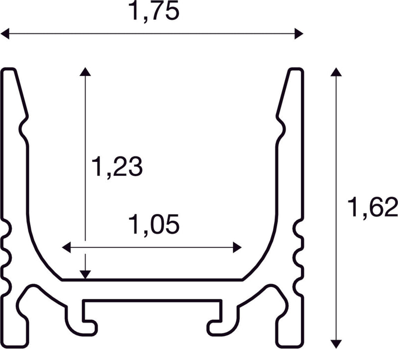 GRAZIA 10, surface mounted profile, LED, standard, grooved, 2m, white