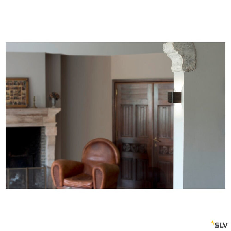 MANA, lamp shade, wood, grey/brown, L/H/T 12/10/9 cm