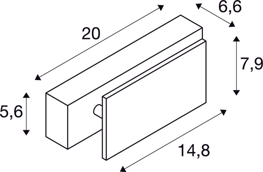 MANA, wall light, LED, 2000K-3000K Dim to Warm, white, W/H/D 20/7,9/6,6 cm