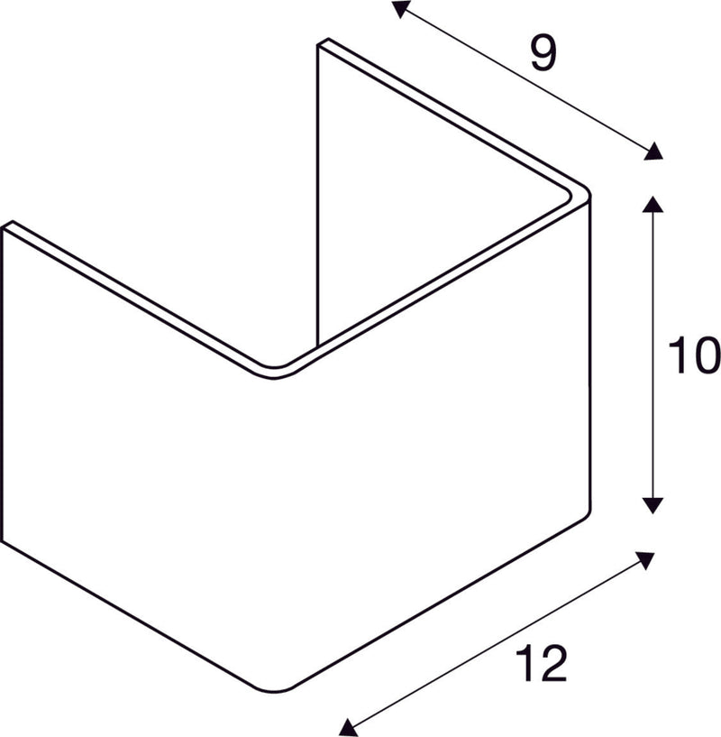 MANA, lamp shade, aluminium, white, L/H/T 12/10/9 cm