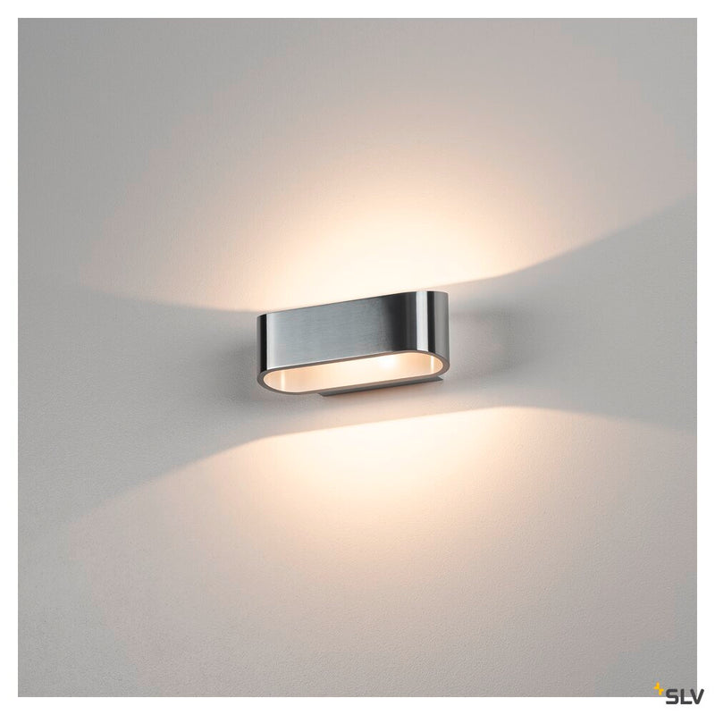 ASSO, wall light, LED, 2000K-3000K Dim to Warm, brushed aluminium/white