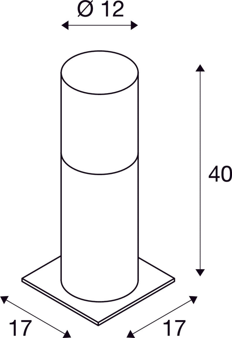 LISENNE POLE 40, E27, grey, IP54