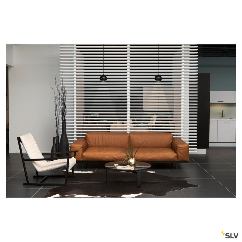 LIGHT EYE 150, pendant for 3-phase high-voltage track, QPAR111, black/chrome, max. 75W, incl. 3-phase adapter