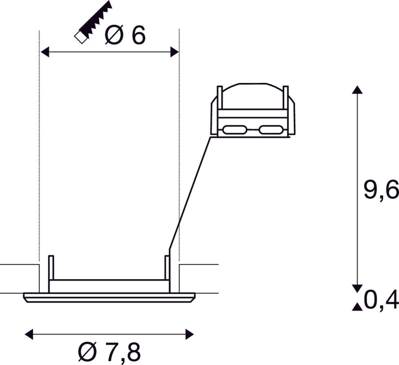 PIKA, recessed ceiling light, QPAR51, rigid, brass, max. 50W