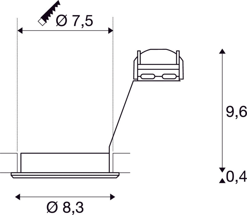PIKA, recessed ceiling light, QPAR51, swivelling, silver-grey, max. 50W