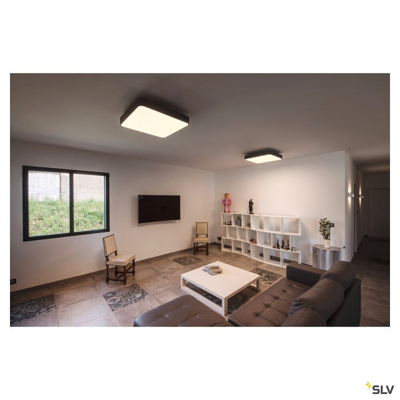 MEDO 60, ceiling light, LED, 3000K, square, black, 1-10V