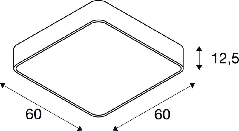 MEDO 60, ceiling light, LED, 3000K, square, white, 1-10V