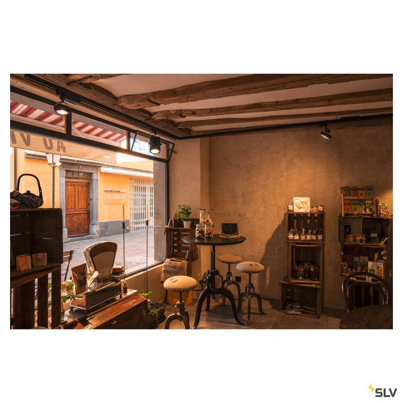 KALU TRACK, spot for 240V 3-phase track, QR111, black, max. 50W, incl. 3-phase adapter