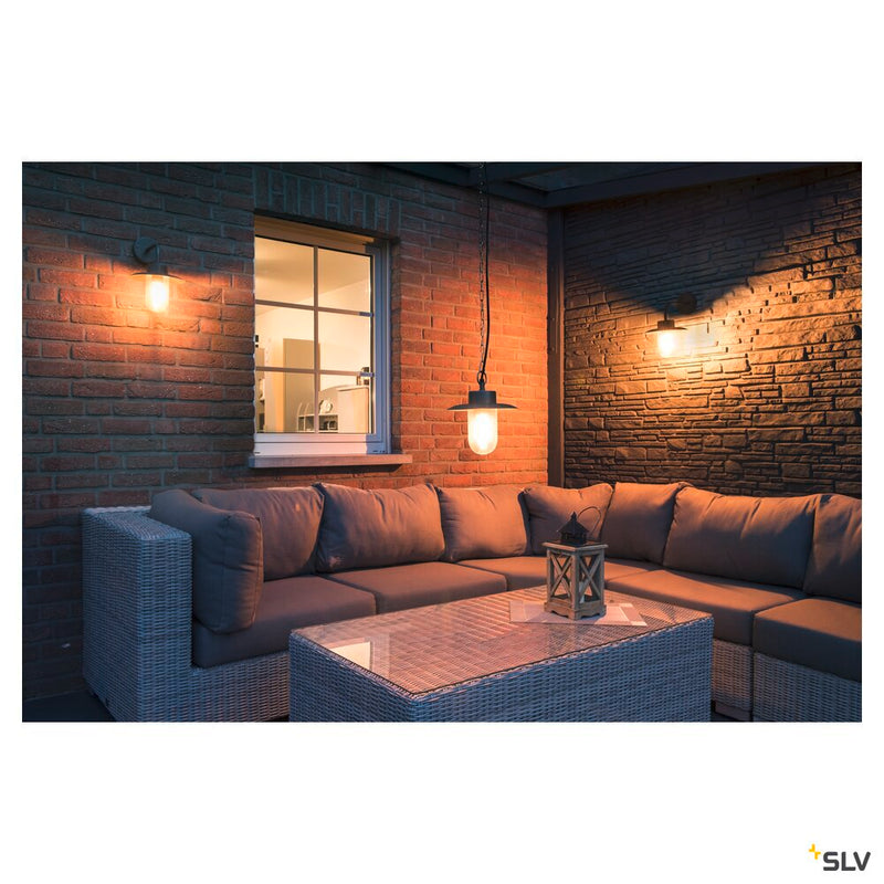 MOLAT, outdoor wall light, E27, anthracite, max. 60W, IP44