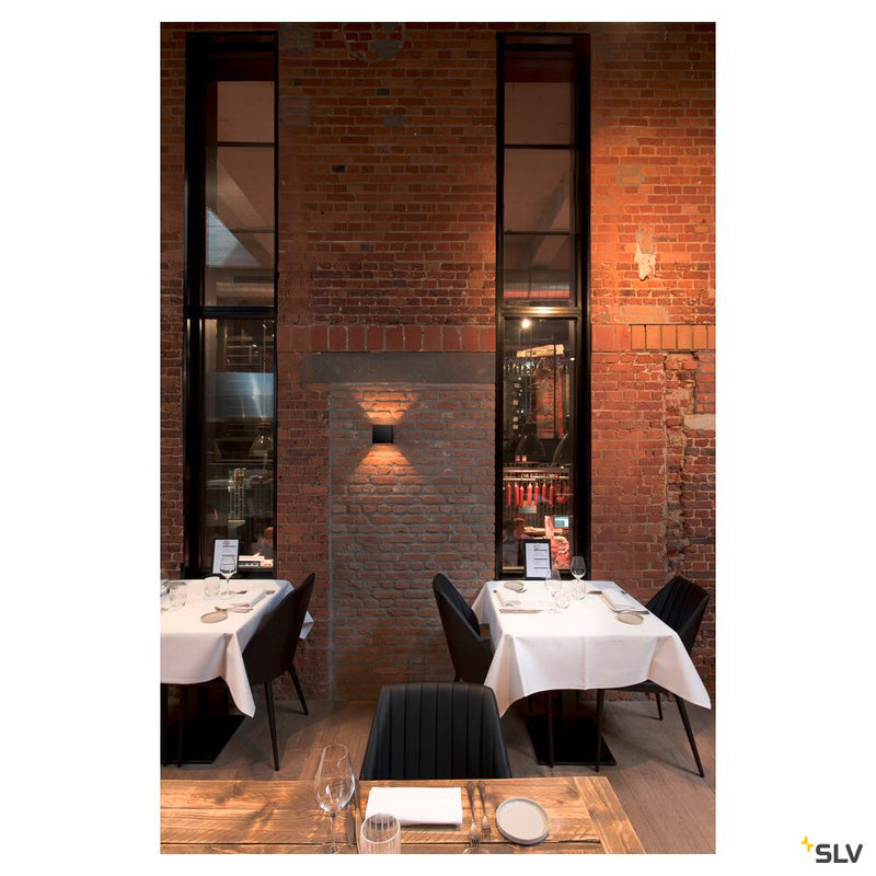 SOLID CUBE, wall light, QT14, grey, max. 25W