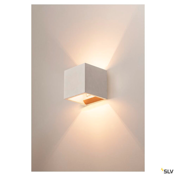 SOLID CUBE, wall light, QT14, grey, max. 25W