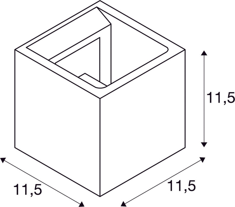 SOLID CUBE, wall light, QT14, grey, max. 25W