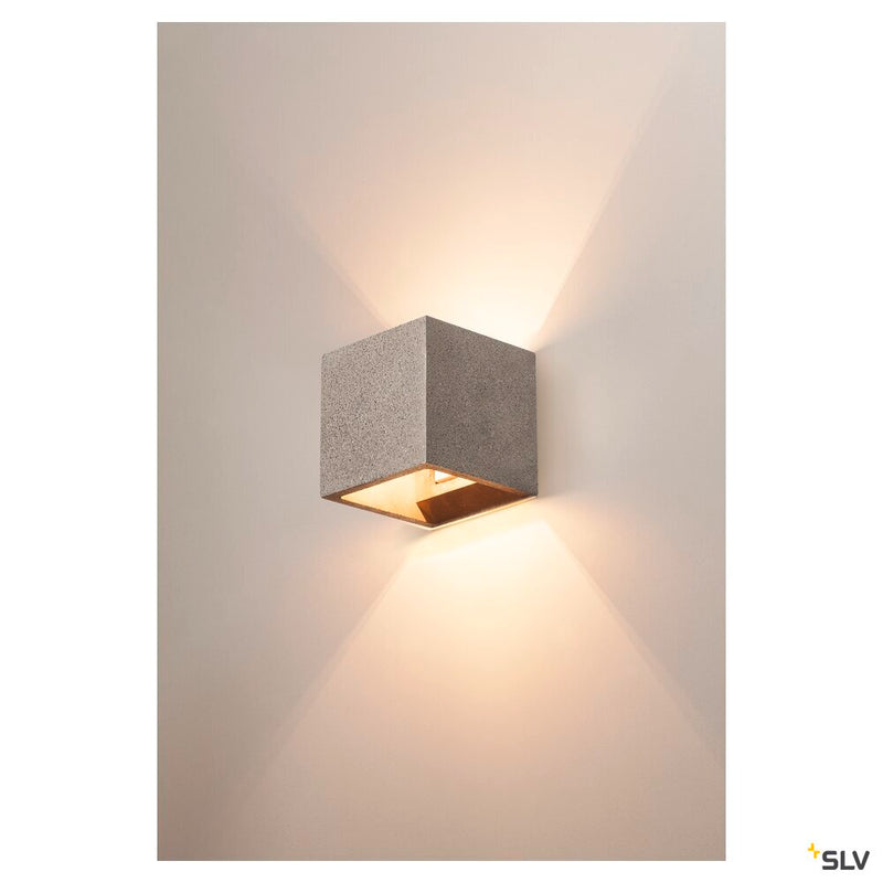 SOLID CUBE, wall light, QT14, black sandstone, max. 25W