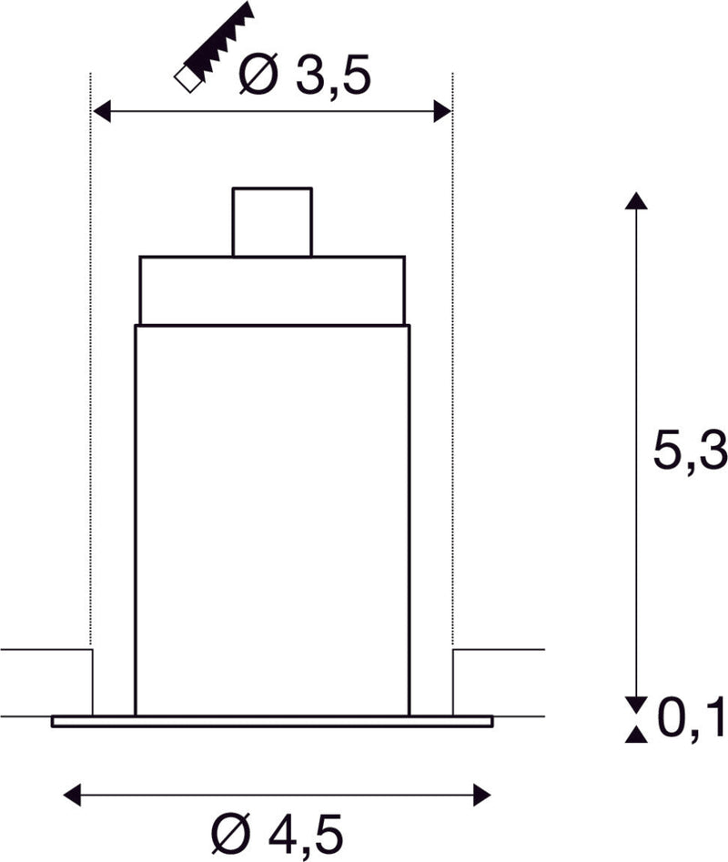 HORN MINI, recessed ceiling light, LED, 3000K, white, 12°