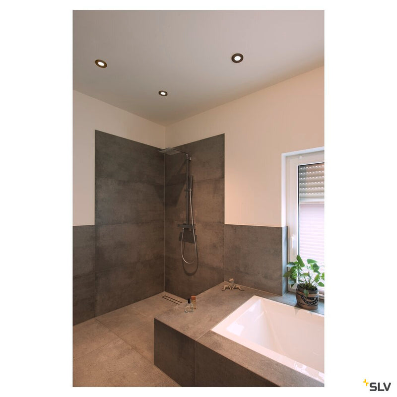 KAMUELA, fire protection recessed ceiling light, LED, 3000K, black, 38°, dimmable, IP65