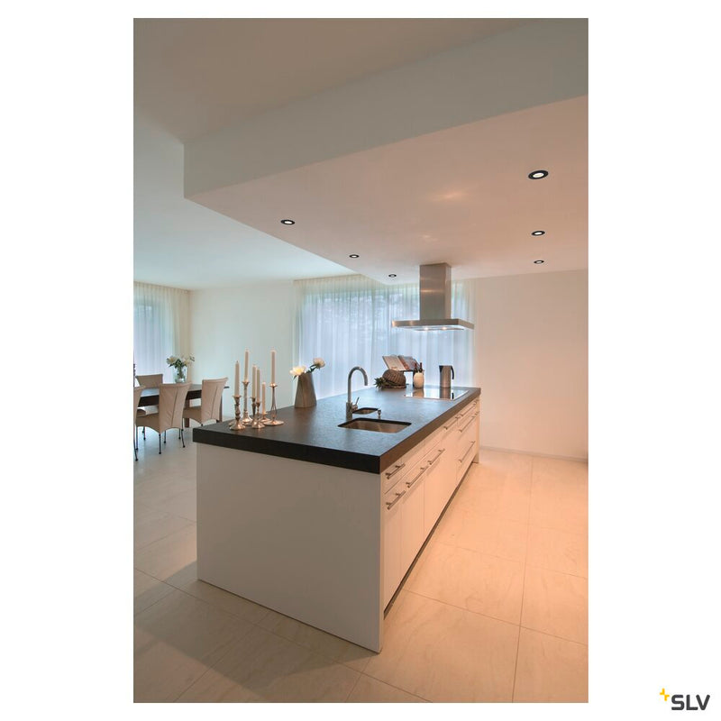 KAMUELA, fire protection recessed ceiling light, LED, 4000K,  black, 38°, dimmable, IP65