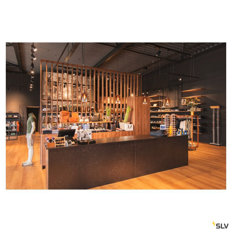 FENDA suspension, A60, black, without shade, without canopy, open cable, max. 60W