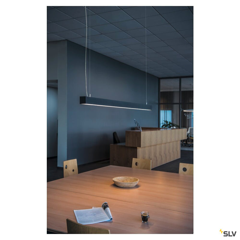 Q-LINE DALI SINGLE LED, pendant, dimmable, 1500mm, black
