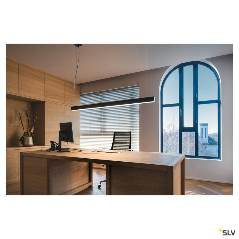 Q-LINE DALI SINGLE LED, pendant, dimmable, 1500mm, black