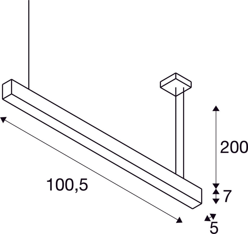 GLENOS, professional pendant, LED, 4000K, black, 1 m, 43W
